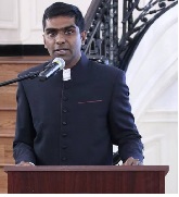 First Secretary Satish Kumar Sivan welcoming the guests.