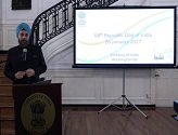 Ambassador Navtej Sarna reading out the Republic Day message of Hon'ble President of India