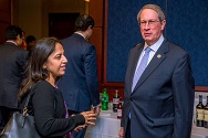 Congressman Bob Goodlatte with Deputy Chief of Mission Amb. Reenat Sandhu.