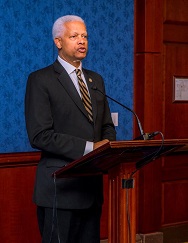 Congressman Hank Johnson addressing the gathering.