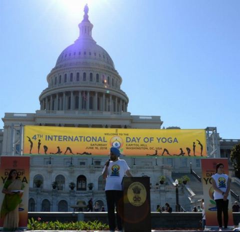 Remarks by Ambassador Navtej Sarna at the 4th International Day of Yoga organized by the Embassy of India in partnership with Friends of Yoga at the US Capitol in Washington, DC on June 16, 2018.