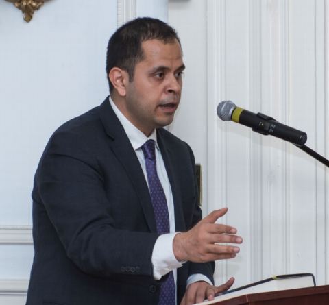 First Secretary Mr. Pratik Mathur anchoring the Book Talk featuring discussion by Assa Doron and Robin Jeffrey of their book "Waste of a Nation: Garbage and Growth in India" at Embassy of India on March 23, 2018.