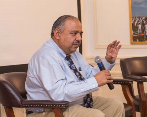Moderator Mr. Nagaraja Rao Harshadeep addressing the gathering at the Book Talk by Assa Doron and Robin Jeffrey of their book "Waste of a Nation: Garbage and Growth in India" at Embassy of India on March 23, 2018.