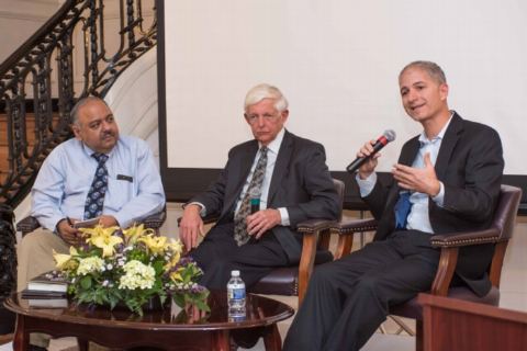 Author Mr. Assa Doron addressing the gathering at the Book Talk by Assa Doron and Robin Jeffrey of their book "Waste of a Nation: Garbage and Growth in India" at Embassy of India on March 23, 2018