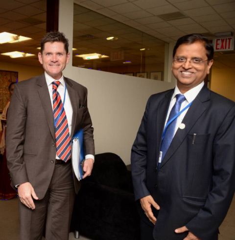 Mr. Subhash Chandra Garg, Secretary (EA), meeting with Mr. Rodger Voorhies, ED, Global Growth & Opportunity, Bill and Melinda Gates Foundation on 19 April, 2018 during 2018 Spring Meetings of the International Monetary Fund in Washington D.C.