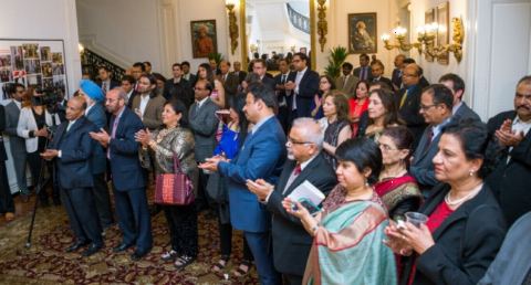 Members of AAPI and guests at the Embassy of India on Thursday, April 12, 2018.