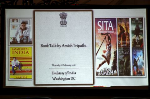 Book Talk Event by Mr. Amish at the Embassy of India on February 8, 2018.