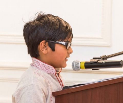 Young poets presenting their poems at Vishwa Hindi Diwas Celebrations at Embassy of India on Saturday, 20 January 2018.