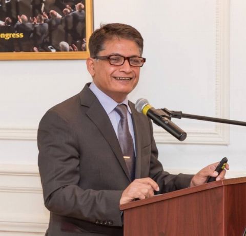 Attache (PIC) Mr. Yukesh Batra anchoring Vishwa Hindi Diwas Celebrations at Embassy of India on Saturday, 20 January 2018.