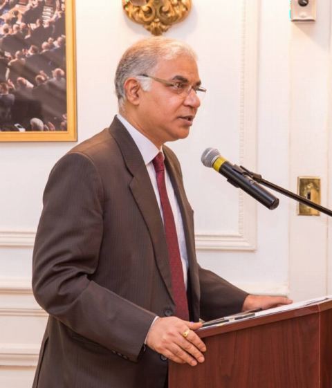DCM Mr. Santosh Jha delivering welcome remarks at Vishwa Hindi Diwas Celebrations at Embassy of India on Saturday, 20 January 2018.