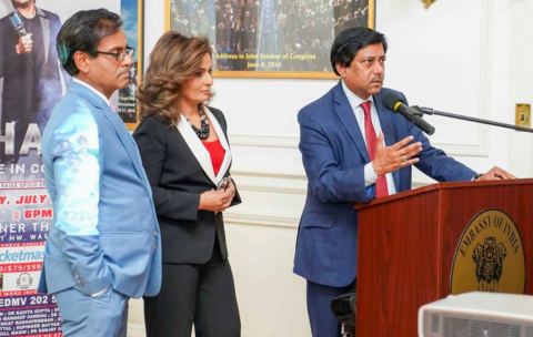 Dr. Gautam Samadder, President AAPI addressing the guests at the Opioid Awareness Initiative Programme held in association with American Pain Association at the Embassy of India on Wednesday, 27 June 2018.