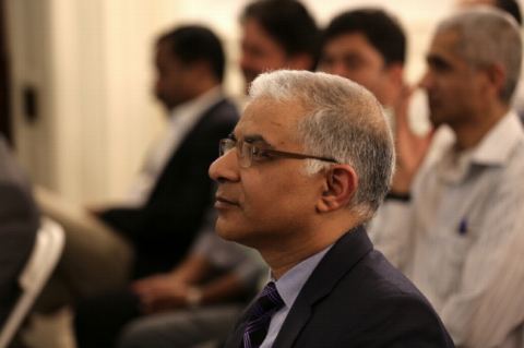 DCM Mr. Santosh Jha at the Event "Understanding Yoga and Culture: An Inaugural Programme" at the Embassy of India on February 16,2018.
