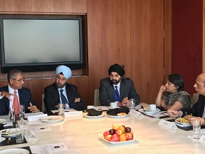 Ambassador Navtej Sarna meeting with USIBC Board Members in NY on January 12, 2017.