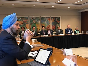 Ambassador Navtej Sarna met CEOs and Business Representatives at an USIBC event in New York.