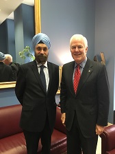 Ambassador Navtej Sarna warmly received by Senator John Cornyn, Republican Whip. Pleasure to meet founder of Senate India Caucus; strong supporter of #IndiaUSbonds