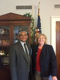 Ambassador Arun K .Singh meeting with Congresswoman Zoe Lofgren, Ranking Member of House Subcommittee on Immigration and Border Security on June 24, 2015