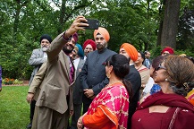 Ambassador Navtej Sarna with guests at the 'Baisakhi' celebrations hosted at the Embassy Residence on Saturday, June 3, 2017