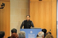 Dr. Arvind Subramanian, Chief Economic Adviser to the Government of India addressing the audience.
