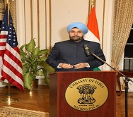 Ambassador Navtej Sarna addressing the gathering.