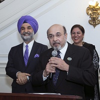 Dr.Ravi Jahagirdar, President AAPI addressing the guests at the Embassy on March 27