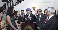 Ambassador Taranjit Singh Sandhu, Charge d'Affaires and leadership of AAPI, GWAPI at the Embassy on March 27