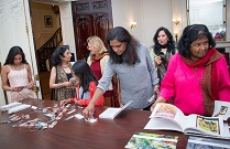 Guests at the exhibition of paintings by Ms. Uma Ramakrishnan, artist and speaker at the cultural event titled "A Walk Through The Artist's Mind" presented by the Embassy of India, Washington, DC, at the Embassy premises on Friday, May 5, 2017.