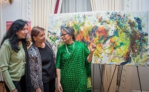 Guests at the exhibition of paintings by Ms. Uma Ramakrishnan, artist and speaker at the cultural event titled "A Walk Through The Artist's Mind" presented by the Embassy of India, Washington, DC, at the Embassy premises on Friday, May 5, 2017.