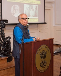 Shri Rajiv Malhotra, writer, speaker and public intellectual, speaking at the cultural event titled "Yoga and Meditation Revolutionising Research in Cognitive Sciences and Neurosciences" presented by the Embassy of India, Washington, DC, at the Embassy premises on Friday, May 19, 2017.