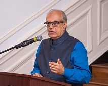 Shri Rajiv Malhotra, writer, speaker and public intellectual, speaking at the cultural event titled "Yoga and Meditation Revolutionising Research in Cognitive Sciences and Neurosciences" presented by the Embassy of India, Washington, DC, at the Embassy premises on Friday, May 19, 2017.
