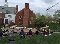 Rajan Narayanan, Exe. Director, Life in Yoga Institute, conducting Experiential Yoga Session with the audience