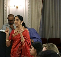 Usha Char leading the Nadakokila (Musical Koels) Choral Group.