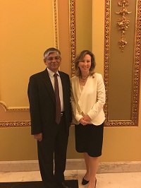 Ambassador Arun K. Singh meeting with Congresswoman Barbara Comstock ( R-VA) on May 18, 2016