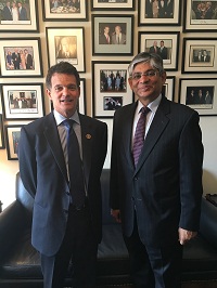 Ambassador Arun K. Singh meeting with Congressman Dave Trott (R-MI) on May 18, 2016.