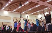 Guests during Yoga and Meditation Experiential Session.