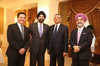 Ambassador Arun K. Singh and DCM Taranjit Sandhu at a welcome reception hosted by Ajay Banga, Chairman USIBC & Mukesh Aghi, President USIBC on May 6, 2015