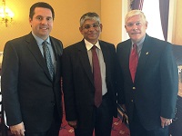 Ambassador Arun K. Singh meeting with Congressman Pete Sessions, Chairman of the House Rules Committee and Congressman Devin Nunes, Chairman of the House Permanent Select Committee on Intelligence and a member of the Ways and Means Committee in Washington, DC on May 12, 2015