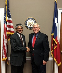 Ambassador Arun K. Singh meeting with Congressman Pete Sessions, Chairman of the House Rules Committee in Washington, DC on May 12, 2015.