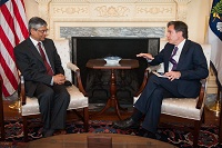 Ambassador Arun K. Singh meeting with Deputy Secretary of State Antony J. Blinken on May 12th, 2015 in Washington DC