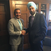 Ambassador Navtej Sarna meeting with Congressman Ami Bera (D-CA), Co- chair of House India Caucus on November 15,2016.