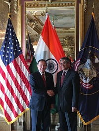 Ambassador Arun K. Singh meeting with Governor Gary Herbert, Utah on March 4, 2016.
