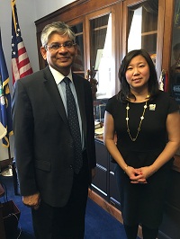 Ambassador Arun K. Singh meeting with Congresswoman Grace Meng (D-NY) on March 1, 2016