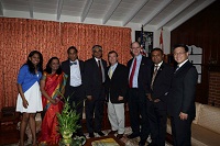 Ambassador Arun K. Singh with Congressman Ed Royce, Congressman Brad Sherman, Assemblyman Matt Dababnneh, California State Treasurer John Chiang, DCG Dr K. J. Srinivasa and Nadadur Vardhan Family in Los Angeles California