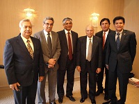 Ambassador Arun K. Singh with Inder Singh Of GOPIO, Ashok Madan of NFIA, Rajendra Jain and other Indian Community Leaders.