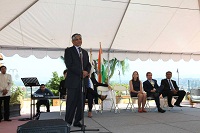 Ambassador Arun K. Singh addressing Independence Day celebrations in Anaheim, California.