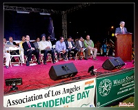 Ambassador addressing Indian American Community during IALA Independence Day event in Los Angeles  on August 22, 2015