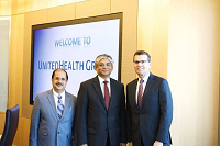 Left to right : Dr. Ausaf Sayeed, Consul General of India, Chicago, Ambassador Arun K. Singh & Mr. David S. Wichman, President, United Health Group at Minneapolis on August 3, 2015.