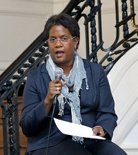 Moderator Ms Alicia Adams (Vice President, International Programming & Dance, The John F. Kennedy Center for Performing Arts) moderating the panel discussion - with Alicia Adams.