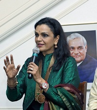 Ms Anita Ratnam, Bharatnatyam/Kathakali/Mohiniattam Dancer, during the panel discussion - with Anita R Ratnam.