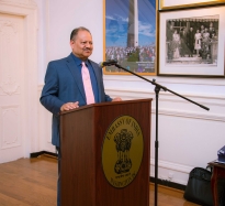 Dr. Ajay Lodha, President AAPI addressing the guests at the Embassy on May 3