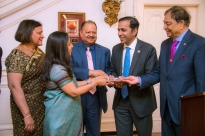 Presentation of “Distinguished Community Service Award” to US Congressman Raja Krishnamoorthi (Democrat-Illinois) by AAPI at the Embassy on May 3